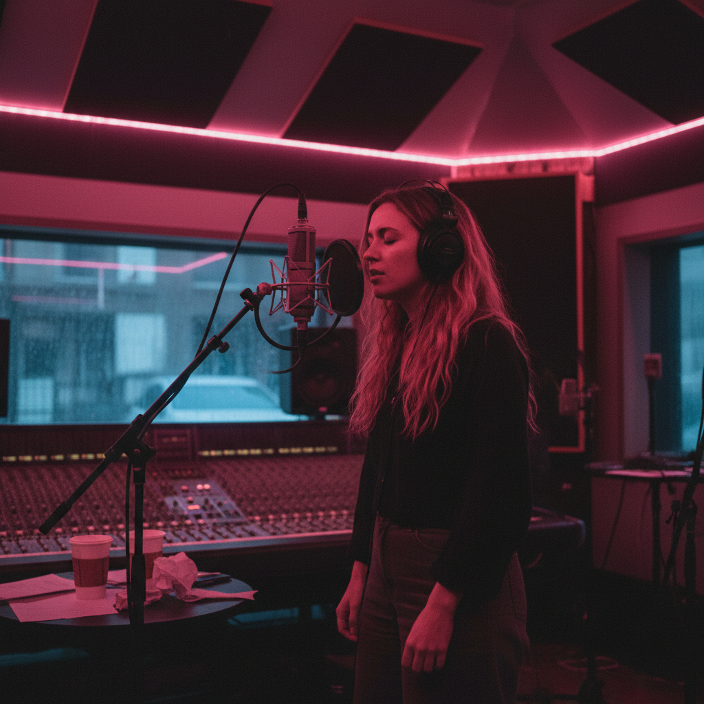 Recording session in Brooklyn studio